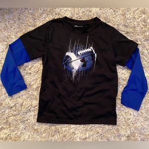 Black and Blue Under Armour Football Shirt Kids Size 7